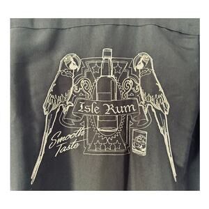 Havanera NWT Men's Size Small Isle Rum Parrots Embroidered Black Button-Up Shirt